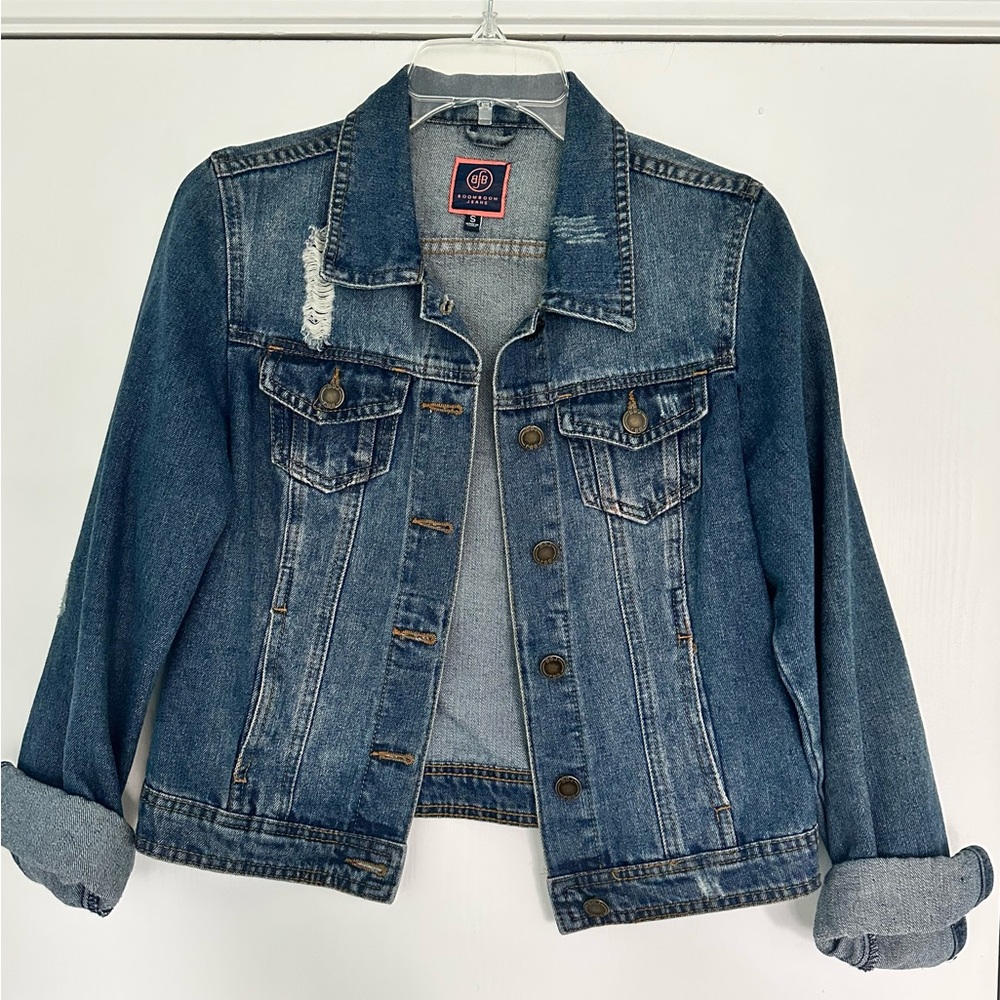 Boom Boom Jeans Denim Jacket Distressed Excellent Condition Great Basic